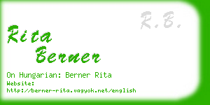 rita berner business card